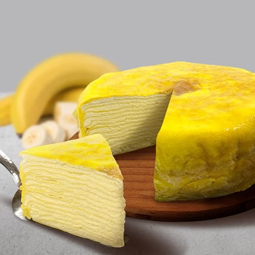 바나나 라떼 크레이프 케이크(스폰지없음) 5조각 　