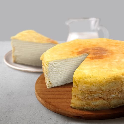 순수 라떼 크레이프 케이크(스폰지없음) 5조각 　